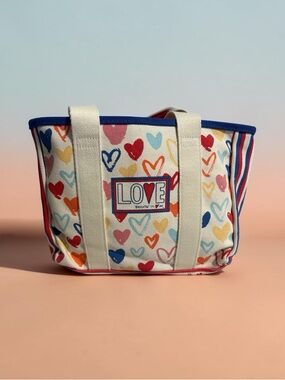 Brighton LOVE Heart-Print Canvas Tote Bag - with crossbody strap